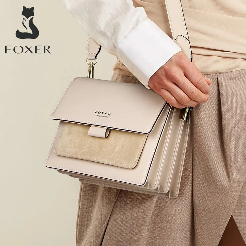 FOXER Women Leather Crossbody Bag Small Purse Crossbody Shoulder Bag