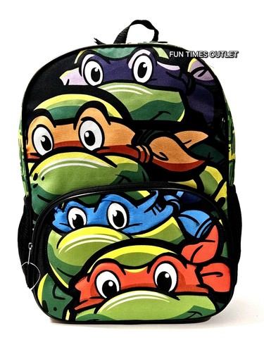 TMNT Ninja Turtles Large 16" Backpack Michelangelo Raphael Donatello Travel Bag - 第 1/7 張圖片