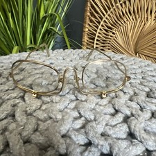 Vintage Steampunk Gold Tone Eyeglasses with Fold Down Lenses - Taiwan