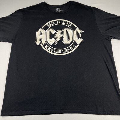 AC/DC Back in Black World Tour 1980-1981 T-Shirt Sz 3XL Graphic