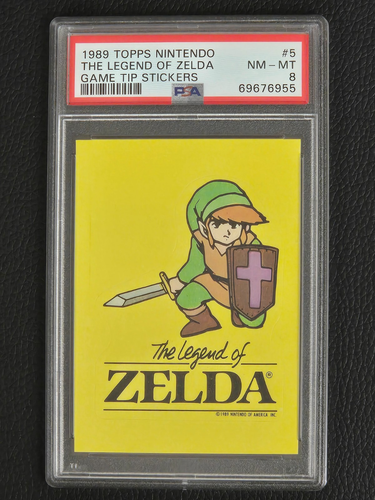 1989 TOPPS NINTENDO GAME TIP STICKER THE LEGEND OF ZELDA LINK #5 PSA 8 NM-MT