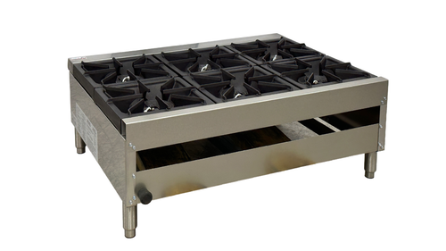 36"Wx 24"D 6 Burner Commercial Stock Pot Range 150,000 BTU, Stainless Steel - Picture 4 of 10