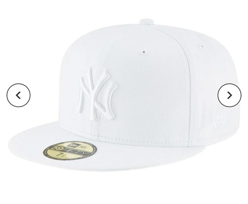 New York Yankees MLB Authentic New Era 59FIFTY Fitted Cap HAT 5950 ALL WHITE NEW - Picture 5 of 7