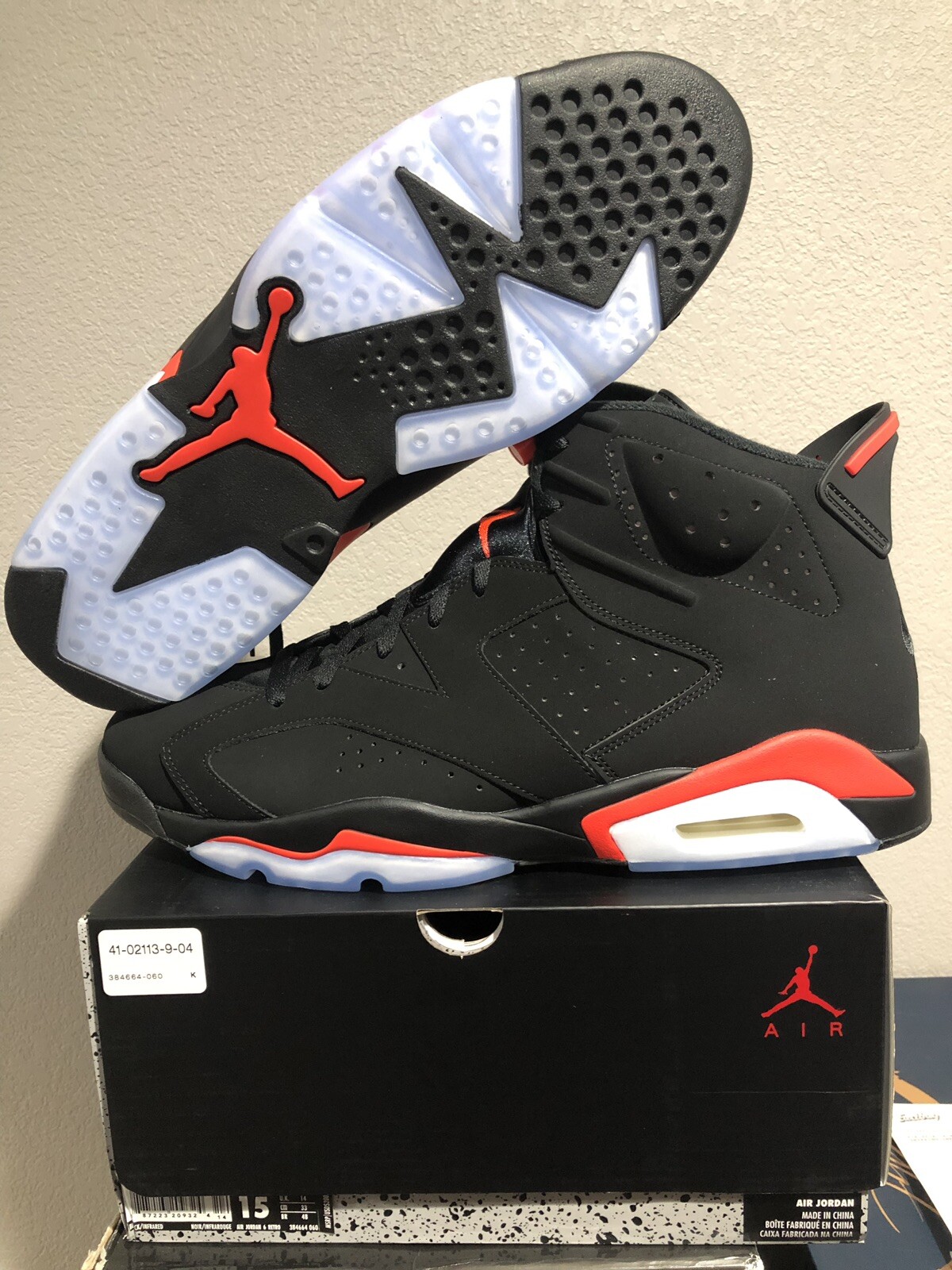 Jordan 6 VI Retro Negro Tamaño de infrarrojos Talla 15 2019 Jordan 6 VI Retro Negro Tamaño de infrarrojos Talla 15 2019