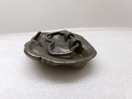 Vintage Buffalo Belt Buckle MBCD Bison Embossed Big Metal "Brass Bronze?" USA - Picture 12 of 13