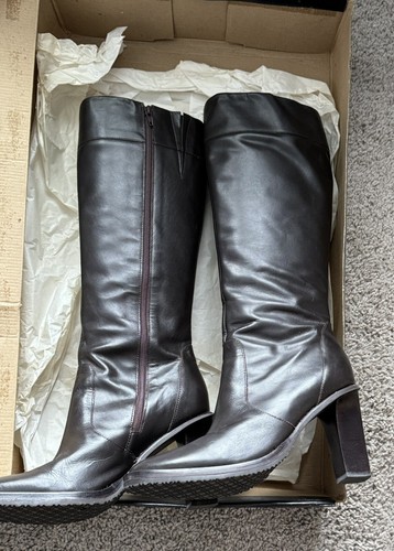 Colin Stuart Victoria Secret Leather Knee High Boots Chocolate 7M - Picture 8 of 13