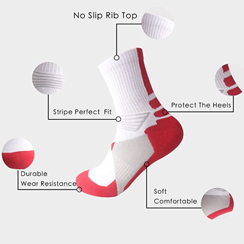 Boys Sock Basketball Soccer Hiking Ski Athletic Outdoor Sports, 6 Pack, Size M - Picture 3 of 5
