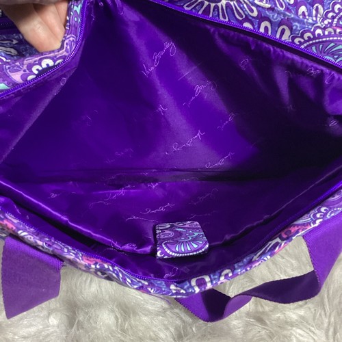 Vera Bradley Large Purple Paisley Lilac Tapestry Weekender Travel Bag NWOT 66 - Picture 7 of 12