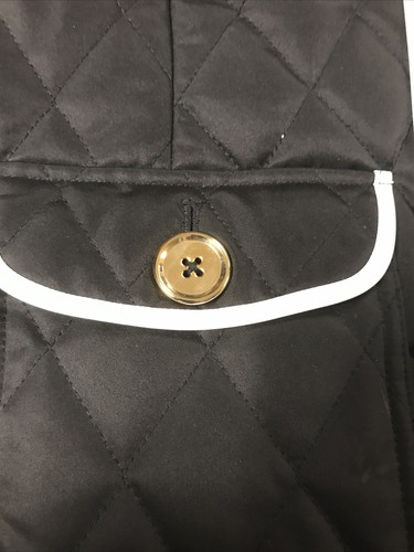 Charter Club Black Quilted Button Front Women's Jacket Coat Size S - NWOT - Picture 8 of 11