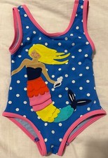 Mini Boden Mermaid Applique Swim Suit Girls EUC Size 2-3
