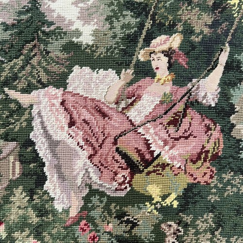 Large Needlepoint THE SWING Handmade Tapestry Size 31,5x46,5” - Picture 18 of 24