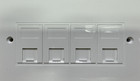 Quad - RJ45 Cat5e Loaded Network Faceplate including 4 Modules and Faceplate 6C