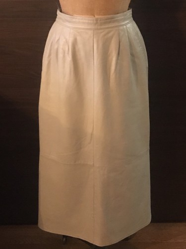 vtg 70s buttery NUDE LEATHER high waist PLEATED mi