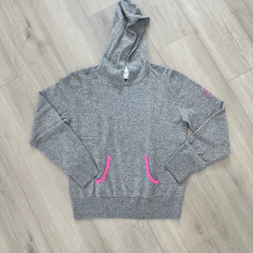 Corle+ hand centre pointe Nantucket Cashmere hood sweater grey pink small $358