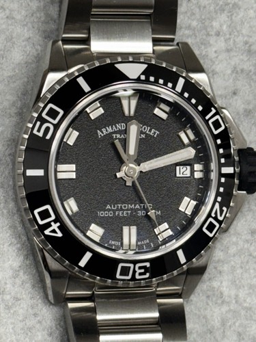 ARMAND NICOLET JS9-41 30 ATM Swiss Stainless Steel Diver's Watch MEN - Picture 5 of 9