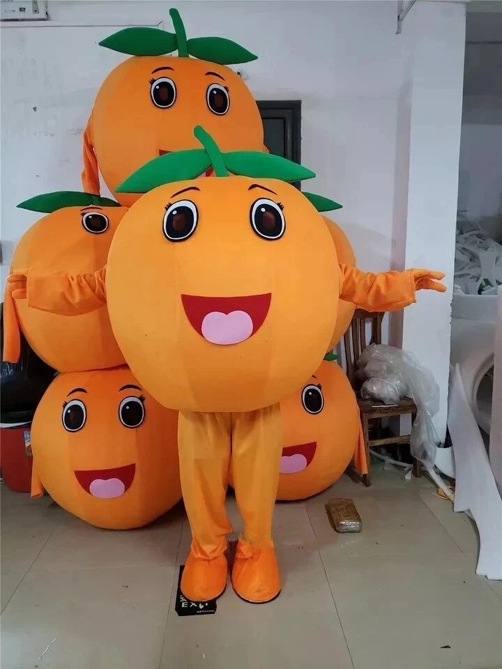 Disfraz de Mascota Naranja Fruta Juegos con disfraces Fiesta Vestido Elegante Trajes Carnaval Halloween Foto 3 de 3