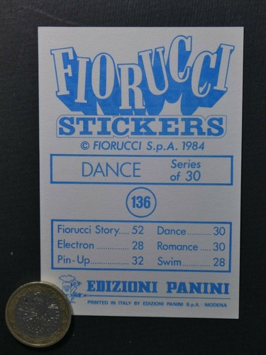FIORUCCI STICKERS PANINI 1984 - SERIE Fiorucci Dance, No. 136 Dance - Picture 2 of 2