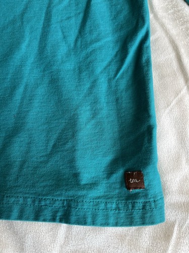 Tea Collection Boys Sz 12 Water Buffalo Yak Teal Blue Orange Cotton T Shirt Tee - Picture 4 of 4