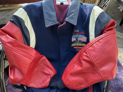 1954 - 1994 Polaris Leather Wool Jacket 40 Year Anniversary Coat See 24 Photos - Picture 3 of 23