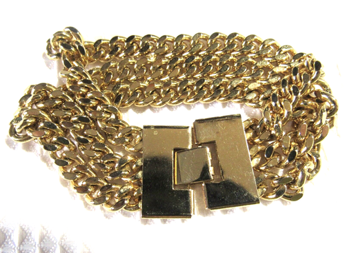 Vintage goldfarbenes 3-Sträng-Armband 7-3/8" - Bild 1 von 2