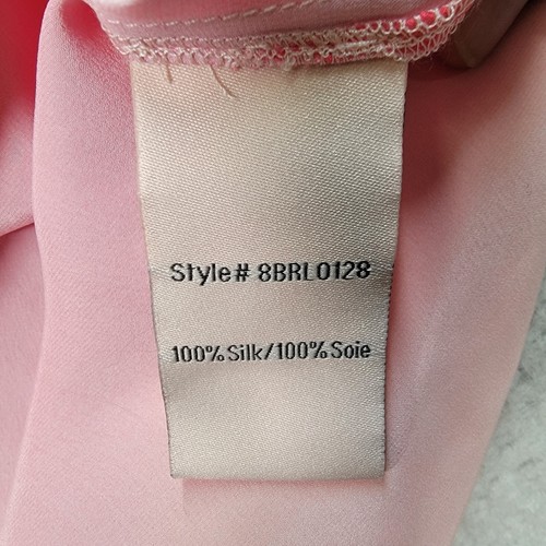 Badgley Mischka Pink Ombre Mulberry Silk Hi Low Top Luxe Womens Blouse Size L - Picture 19 of 21