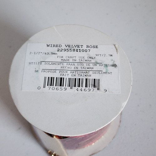 Wired Ribbon Velvet Rose Gold Back Valentine Wedding Christmas 2.5"x9ft Wreath - Picture 7 of 7