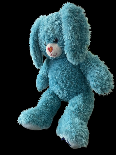 2012 Build a Bear 19" Teal Aqua Shimmery Bunny Rabbit Step It Up Plush - Picture 3 of 5