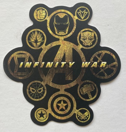 PEGATINA (MCU) VENGADORES INFINITY WAR PELÍCULA MARVEL COMICS CALCOMANÍA MONOPATÍN - Imagen 1 de 2
