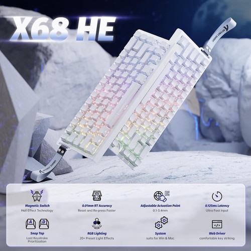 ATTACK SHARK X68 60% Wired Rapid Trigger Mechanical Keyboard Magnetic Switch - Picture 33 of 43