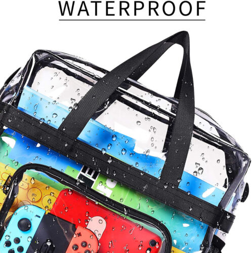 Clear PVC Tote Pack Bag Handbag Zip Purse Stadium Transparent Security Approved - Picture 8 of 10