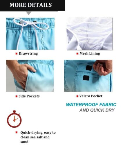Mens Swim Trunks Quick Dry Swim Shorts with Mesh Lining Funny Swimwear Bathin... - Picture 5 of 6