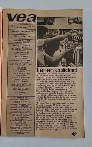 IRIS CHACON JOHNNY WEIS Vea TV GUIDE MAGAZINE Revista PUERTO RICO 1979 VINTAGE - Picture 4 of 18