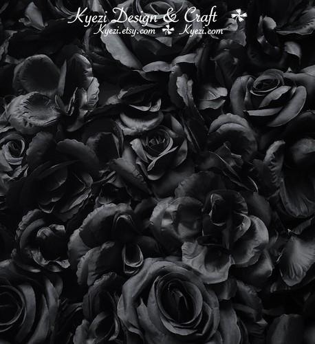 Paneles de flores artificiales negros decoración de pared boda fiesta foto fondo W-33 - Imagen 3 de 4