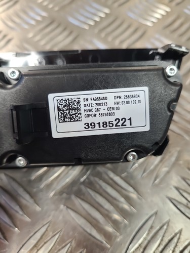 2019 VAUXHALL CORSA F AC AIR CON HEAT CONTROL PANEL 39185221  - Picture 7 of 7