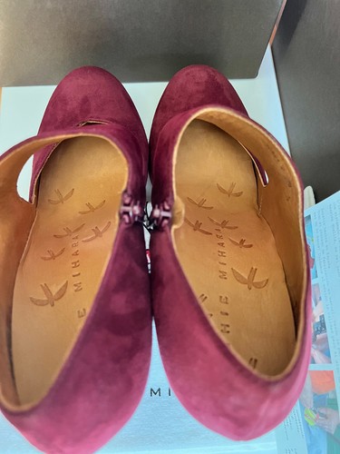 New Sz 9.5/10 Chie Mihara Cantos Pump Shoes Burgundy Suede Leather Anthropologie - Picture 8 of 20