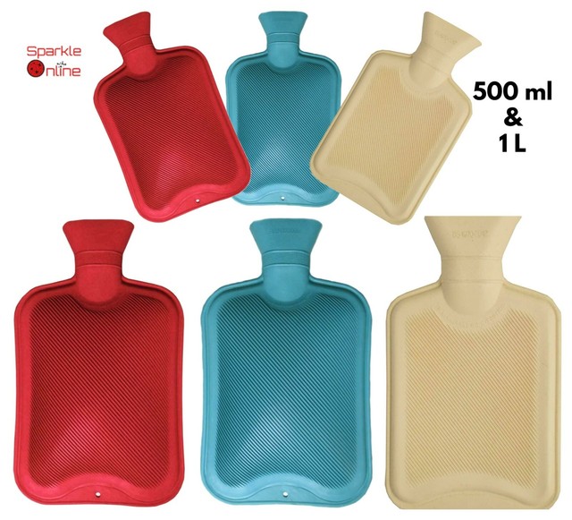Hot Water Bottles 500 ml / 1L Natural Rubber Winter Warm Nights British Standard Hot Water Bottles 500 ml / 1L Natural Rubber Winter Warm Nights British Standard