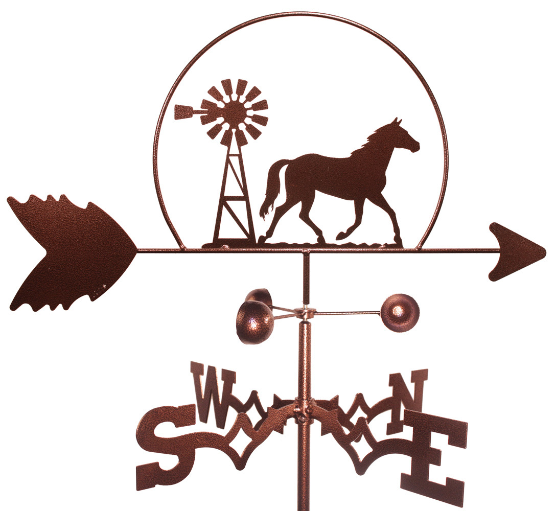 Horse & Windmill Weathervane (Roof Mounting Included) Horse & Windmill Weathervane (Roof Mounting Included)