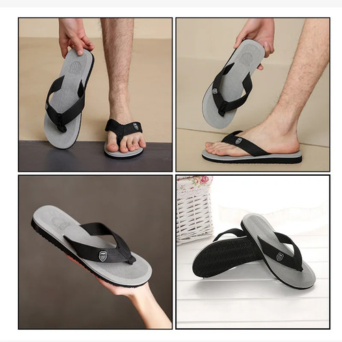 Men's Casual Flip Flops Fashion Beach Shoes Men Summer Non-Slip Flat Slides Mens - Picture 13 of 28