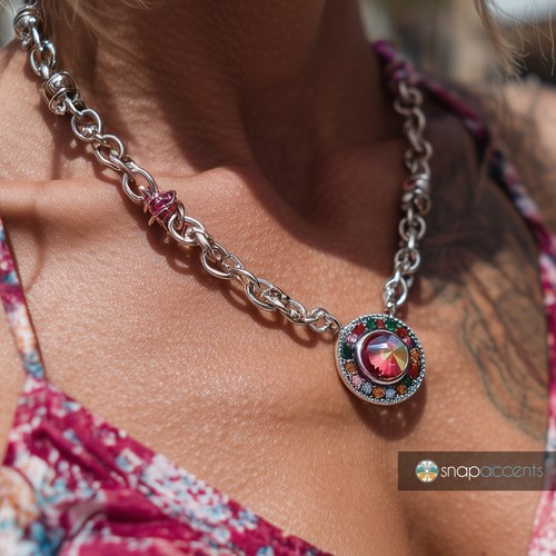 Breast Cancer Snap Jewelry Ginger Charm Pink Ribbon 18MM Interchangeable Button - Picture 8 of 11