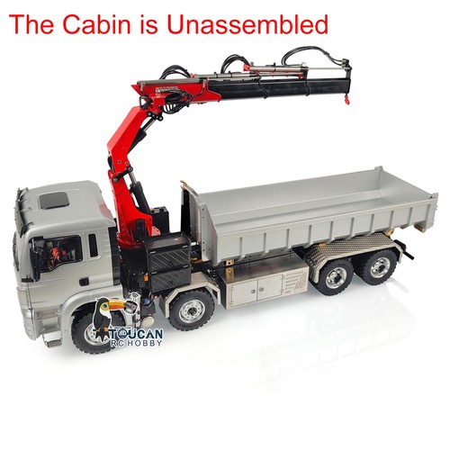 LESU 8*8 TGS Hydraulic Hooklift 1:14 RC Dumper Crane Truck Tipper Sound Light - Picture 3 of 11