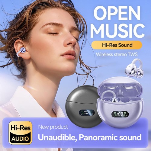 Auriculares con Clip, Auriculares Abiertos Inalámbricos Bluetooth 5.4, Oreja Abierta Ligera... - Imagen 8 de 9