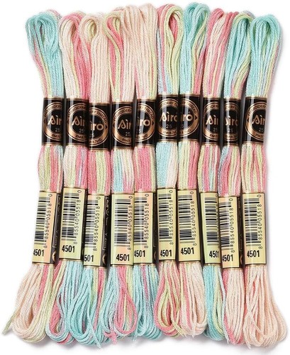 10 Skeins 87.5 Yards Embroidery Floss Bulk Variegated Thread 6 Mixed Color - Picture 1 of 5