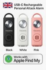 USB-C Rechargeable Personal Alarm 130dB Siren Strobe – Apple Find My Key Safety