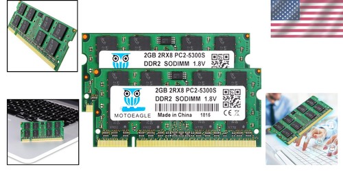 High-Performance 4GB DDR2 667MHz Laptop RAM Kit 2GBx2 PC2-5300S Fast - Picture 2 of 8