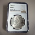 1890 Morgan Silver Dollar NGC MS63 - Natural Toning - Better Date!