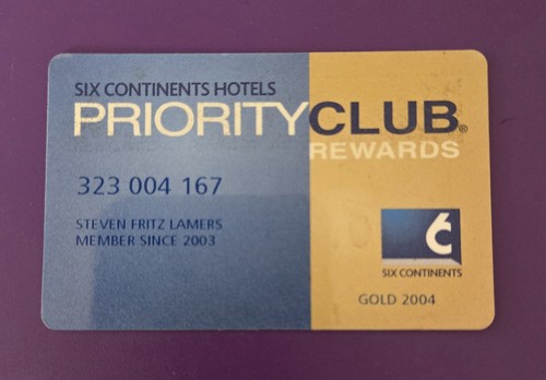 Priority Club Rewards Card USED Collectible value only - Picture 1 of 2