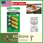 Yellow Pencil-Shaped Erasers - 3 Pack, Latex-Free & Non-Toxic