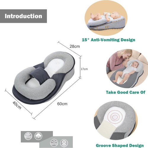 Bassinet Baby Snuggle Bed Adjustable Baby Wedge Lounger Anti Overflow Choking - Picture 7 of 12