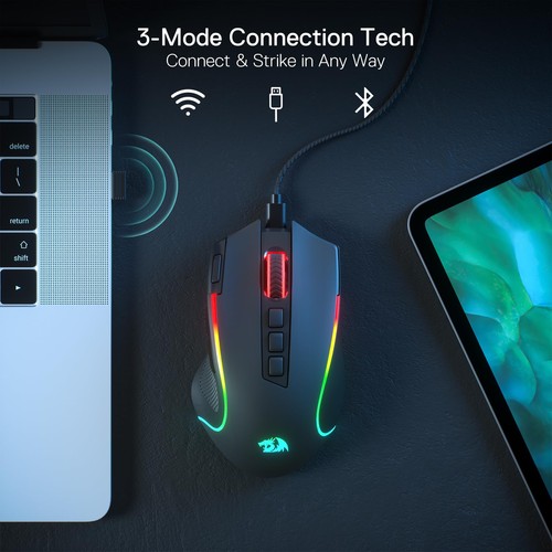 M612 PRO RGB Gaming Mouse, 8000 DPI Wired/Wireless Optical Mouse with 9 Progr... - Picture 3 of 8