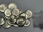 1949 D  BU ROOSEVELT DIME PARTIAL ROLL / 38 COINS - SHARP ROLL